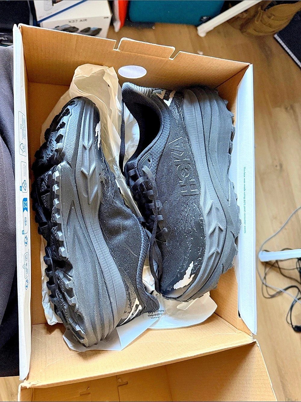 BRAND NEW! HOKA Mafate Speed 4 Black Athletic Shoes